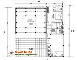 Nhà 3 gian 22 cột có cột đồng trụ